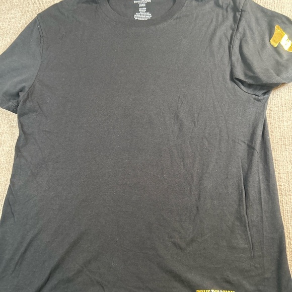 True Religion Black Tee with Gold Accents - Picture 1 of 4